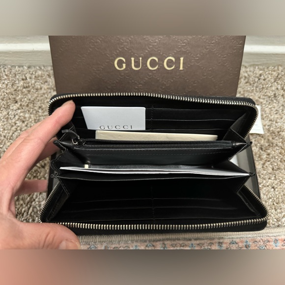 Authentic Gucci Guccisima Hobo Bag Black Leather with Silver and Gold hardware - Picture 6 of 8